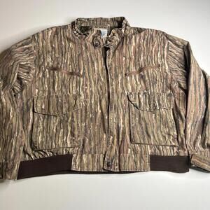 Vintage Trophy Club Realtree Camo Hunting Jacket XXL Made in Korea Zip Pockets